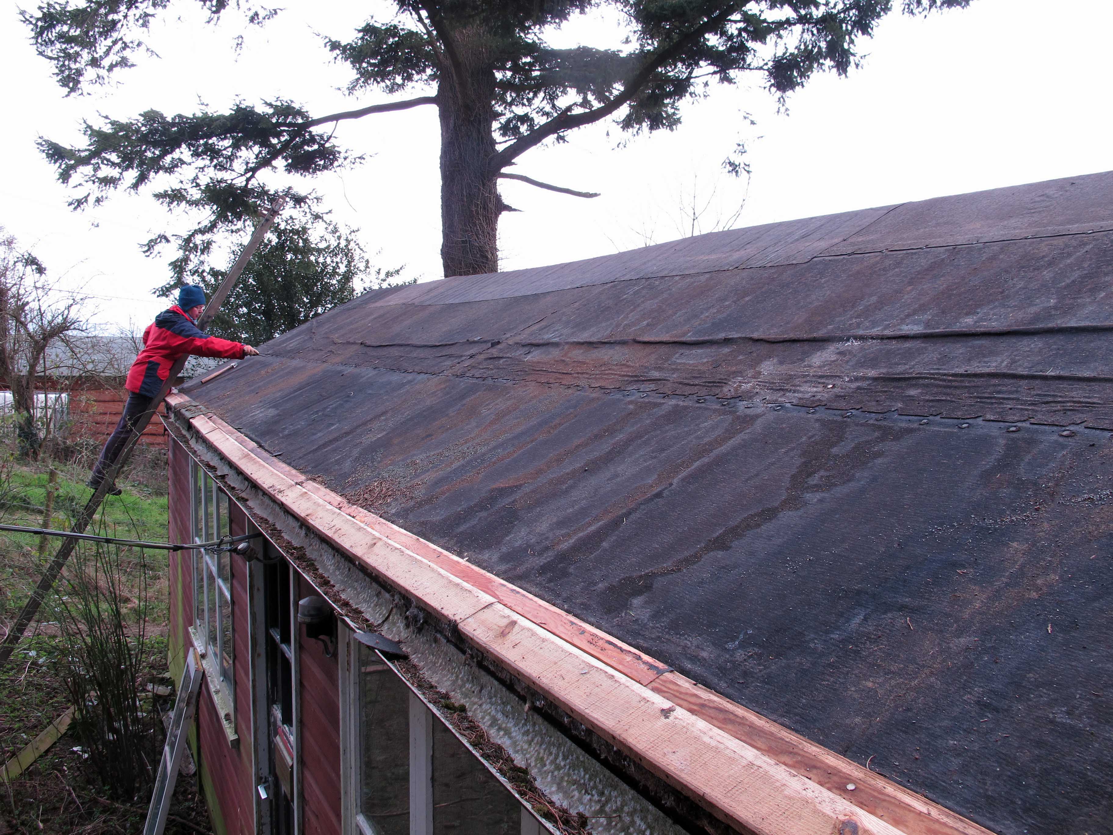  need to keep the rain out. One of our jobs was to refelt the roof